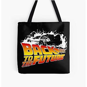 Back to the Future - DeLorean White Stencil Fan Art All Over Print Tote Bag