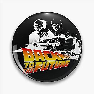 Back to the Future - DeLorean Fire Tracks, Marty and Doc Stencil Fan Art Pin