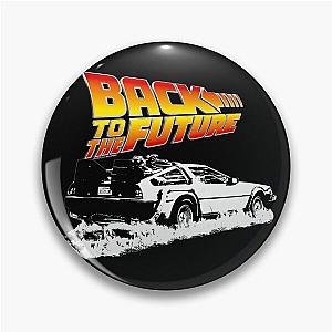 Back to the Future - DeLorean Fire Tracks White Stencil Fan Art Pin