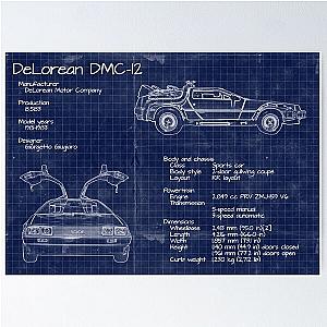 Back to the Future DeLorean blueprints Poster