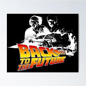 Back to the Future - DeLorean Fire Tracks, Marty and Doc Stencil Fan Art Poster