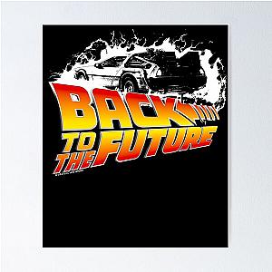 Back To The Future - Delorean White Stencil Fan Art Poster