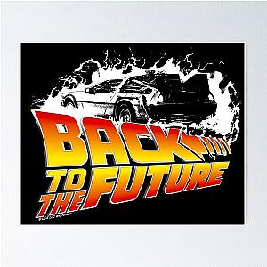 Back to the Future - DeLorean White Stencil Fan Art Poster