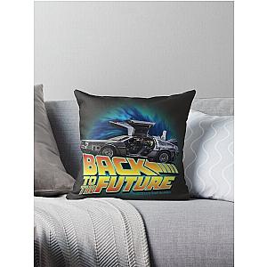 Back to the future movie. Delorean in time Throw Pillow