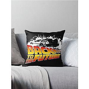 Back to the Future - DeLorean White Stencil Fan Art Throw Pillow