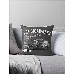 Back to the Future 1.21 Gigawatts DeLorean Car (© UCS LLC and Amblin) Throw Pillow