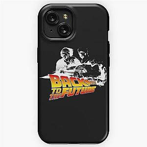 Back to the Future - DeLorean Fire Tracks, Marty and Doc Stencil Fan Art iPhone Tough Case