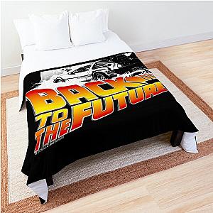 Back to the Future - DeLorean Fire Tracks, Marty and Doc Stencil Fan Art Comforter