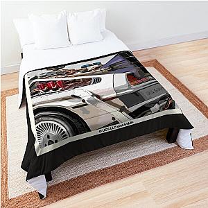 Back to the future Delorean vintage poster Comforter