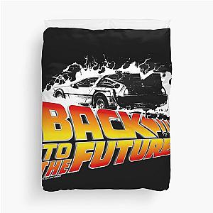 Back to the Future - DeLorean White Stencil Fan Art Duvet Cover