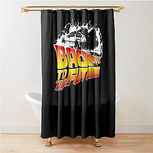 Back To The Future - Delorean White Stencil Fan Art Shower Curtain