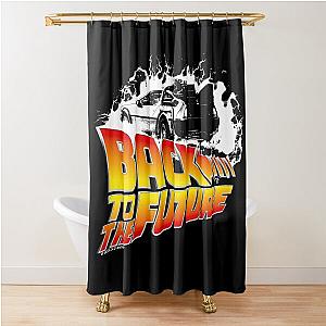 Back to the Future - DeLorean White Stencil Fan Art Shower Curtain