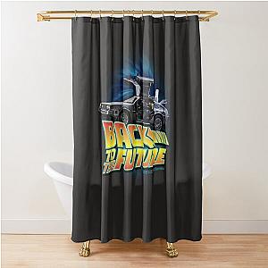 Back to the future movie. Delorean in time Shower Curtain