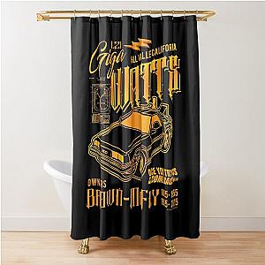 Giga Watts Garage Back to the Future DeLorean Car (© UCS LLC and Amblin) Shower Curtain