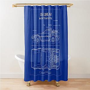 DeLorean Time Machine - Back To The Future (Blueprint) Shower Curtain