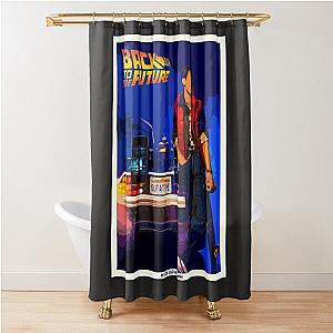 Back to the future retro poster Shower Curtain