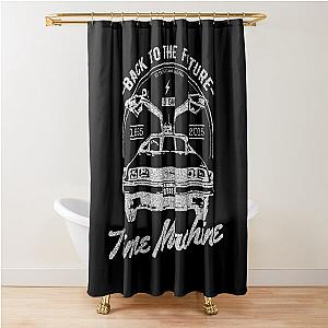 Back To The Future Time Machine Retro Vintage Logo (W) Shower Curtain