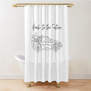 Back to the future delorian minimalist Shower Curtain