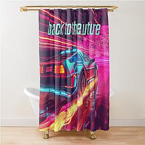 Back to the Future Retro VHS Clean Poster Neon Noir Cyberpunk Shower Curtain