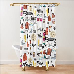 Back to the future paper cut illustration Shower Curtain