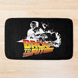 Back to the Future - DeLorean Fire Tracks, Marty and Doc Stencil Fan Art Bath Mat