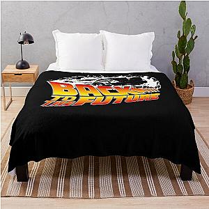 Back To The Future - Delorean White Stencil Fan Art Throw Blanket