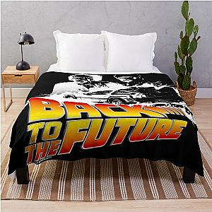 Back to the Future - DeLorean Fire Tracks, Marty and Doc Stencil Fan Art Throw Blanket