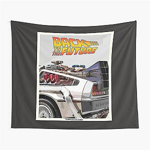 Back to the future Delorean vintage poster Tapestry