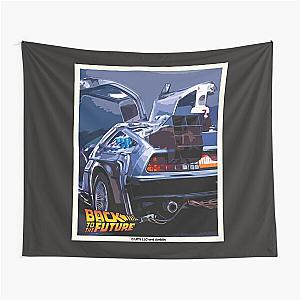 Back to the future Delorean retro poster Tapestry