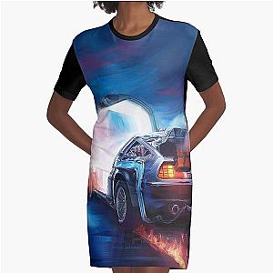 Back to the Future Delorean Time Machine Graphic T-Shirt Dress