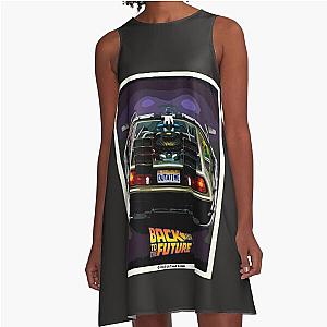 Back to the future Delorean retro poster A-Line Dress