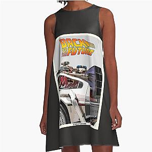 Back to the future Delorean vintage poster A-Line Dress