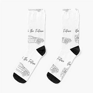 Back to the future delorian minimalist Socks