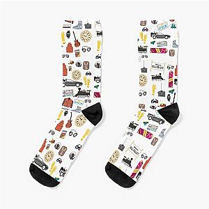 Back to the future paper cut illustration Socks