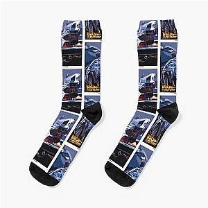 Back to the future Delorean retro poster Socks