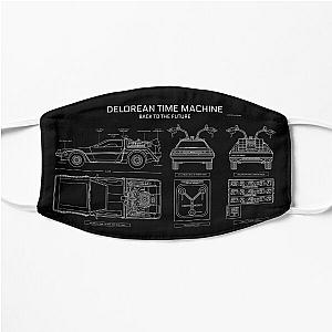 DeLorean Time Machine - Back To The Future (White Stencil - No Background) Flat Mask