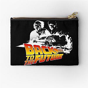 Back to the Future - DeLorean Fire Tracks, Marty and Doc Stencil Fan Art Zipper Pouch