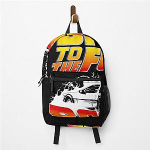 Back To The Future - Delorean White Stencil Fan Art Backpack