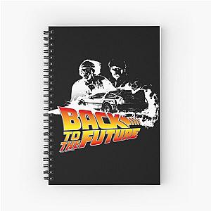 Back to the Future - DeLorean Fire Tracks, Marty and Doc Stencil Fan Art Spiral Notebook