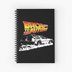 Back to the Future - DeLorean Fire Tracks White Stencil Fan Art Spiral Notebook