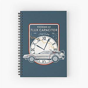 Powered by Flux Capacitor. Hill Valley 1955 - 1985. Back to the Future Commemorative Badge Spiral Notebook