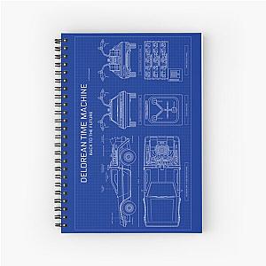 DeLorean Time Machine - Back To The Future (Blueprint) Spiral Notebook