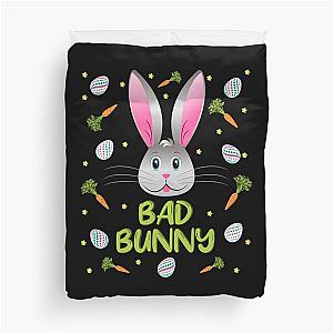 Bad Bunny Easter Little Rabbit Egg Hunt Funny Bunny Face Duvet Cover