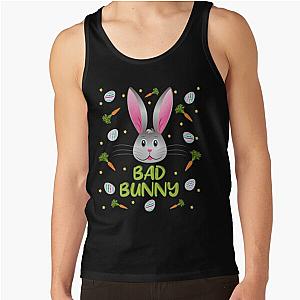 Bad Bunny Easter Little Rabbit Egg Hunt Funny Bunny Face Tank Top