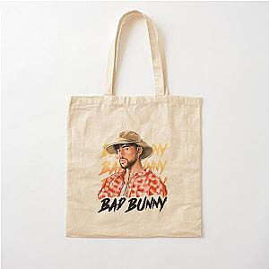 Bad Bunny in Panama Hat Un Verano Sin Ti Illustration  Cotton Tote Bag