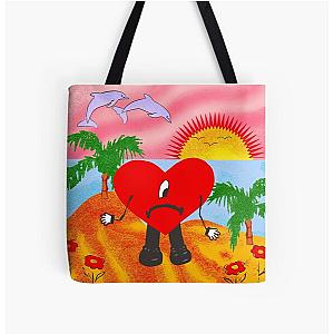 Sad Heart Bad Bunny Verano Sin Ti Illustration  All Over Print Tote Bag