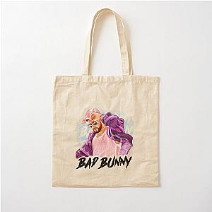 Bad Bunny in Pink Hat Un Verano Sin Ti Illustration  Cotton Tote Bag