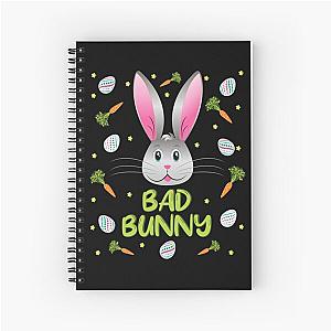 Bad Bunny Easter Little Rabbit Egg Hunt Funny Bunny Face Spiral Notebook