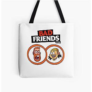 BAD FRIENDS PODCAST - BOBBY LEE - ANDREW SANTINO All Over Print Tote Bag Official Merch RB1111