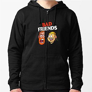 Bad Friends Jackets - Bad Friends Podcast Series Logo Zipped Hoodie
